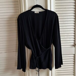 Aritzia Wilfred free silk wrap blouse top